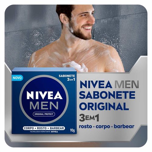 Kit Sabonete Barra Nivea Men Protec Original 3 em 1 90g