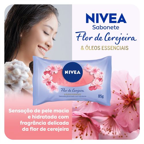 Sabonete Barra Nivea Flor de Cerejeira e Óleos Essenciais 85g