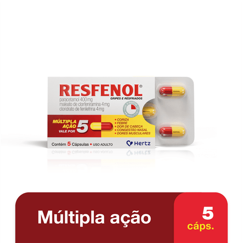Resfenol Multipla Ação com 5 Cápsulas