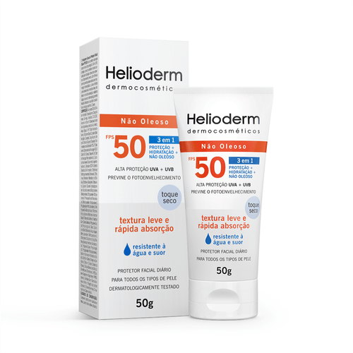 Protetor Solar Facial Diário Helioderm FPS50 50ml