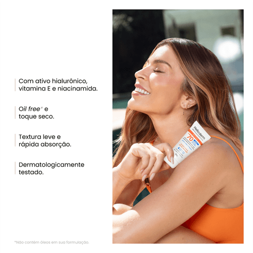 Protetor Solar Facial Helioderm Oil Free Sem Cor FPS70 50g