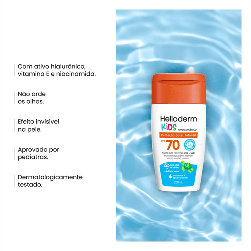 Protetor Solar Infantil Helioderm Suncare Kids FPS70 120ml