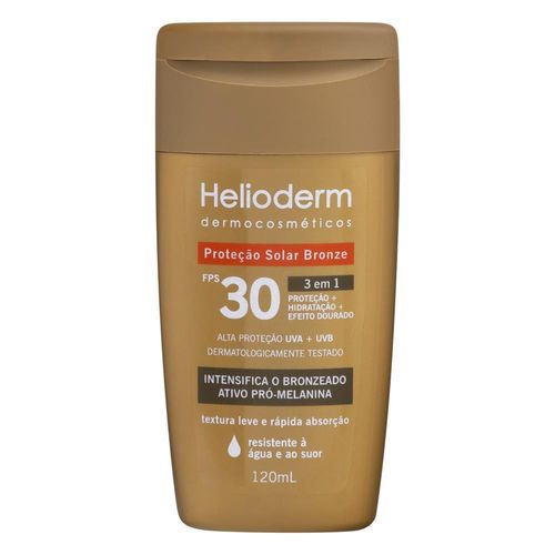 Protetor Solar Helioderm Suncare Efeito Dourado FPS30 120ml