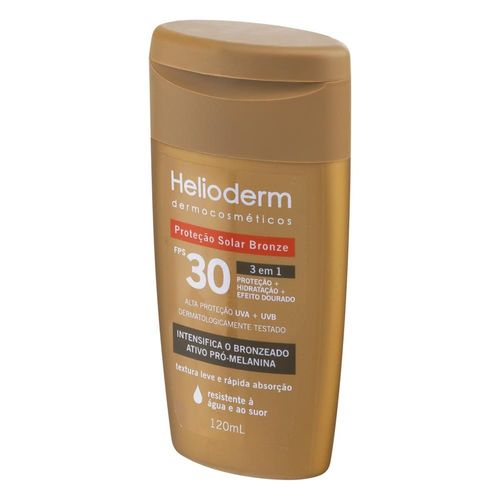 Protetor Solar Helioderm Suncare Efeito Dourado FPS30 120ml