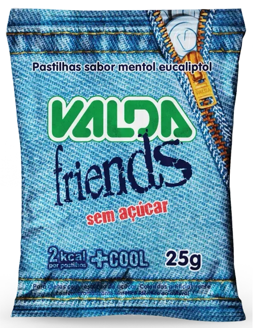 Pastilhas Valda Friends Sem Açúcar Mentol Eucaliptol 25g