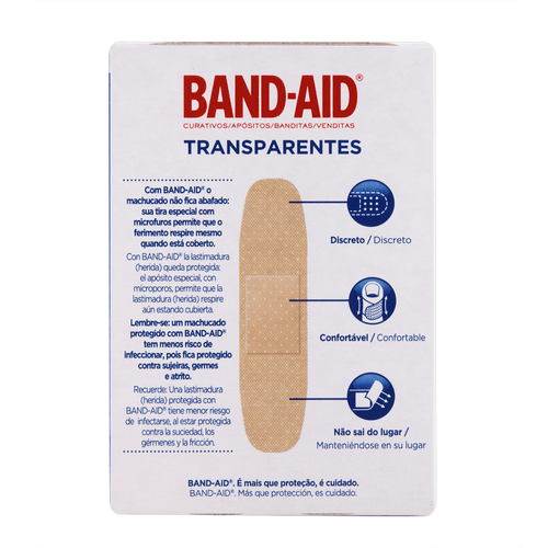 Curativo Band-Aid Transparente Com 40 Unidades