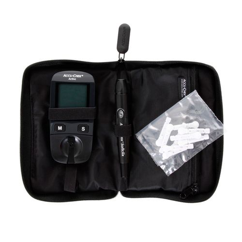 Kit Medidor de Glicose Accu-Chek Active 1 Monitor + 10 Tiras teste + 1 Lancetador + 10 Lancetas