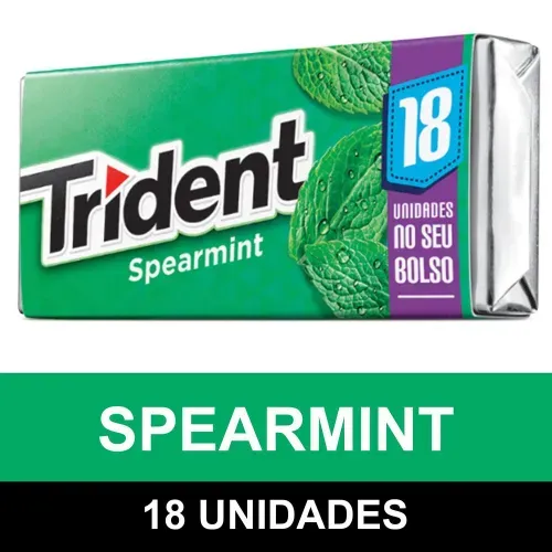 Chiclete Trident Spearmint com 18 Unidades 30,6g