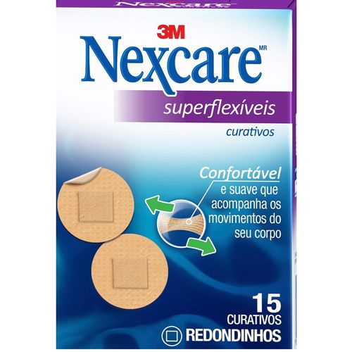 Curativo Nexcare Superflexível Redondo com 15 Unidades