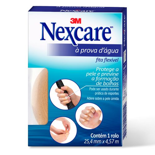 Fita Nexcare Flexível a Prova D'água 25,4mmx4,57m