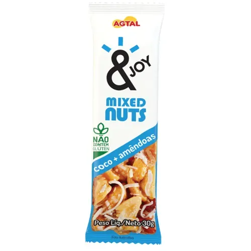 Barra Mixed Nuts Agtal Coco + Amêndoas 30g