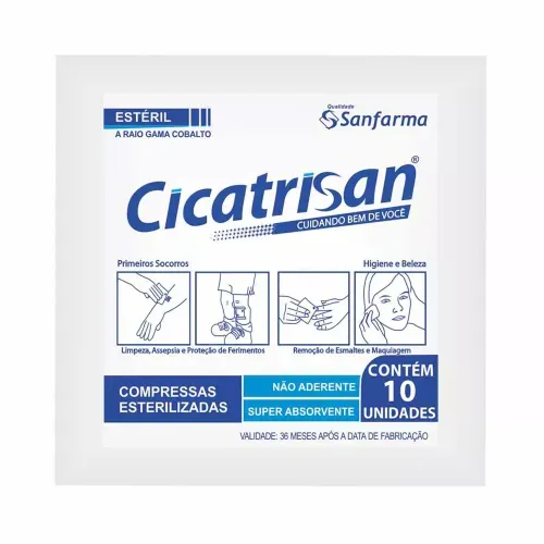 Compressa Cicatrisan estéril não aderente com 10 unidades