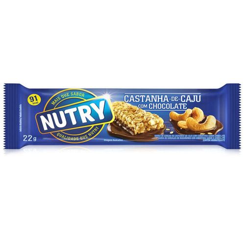 Barra de Cereais Nutry castanha de caju com chocolate 22g