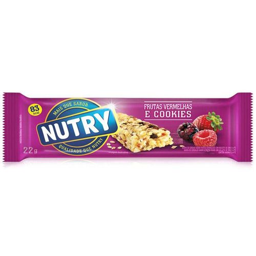 Barra de Cereais Nutry frutas vermelhas e cookies 22g