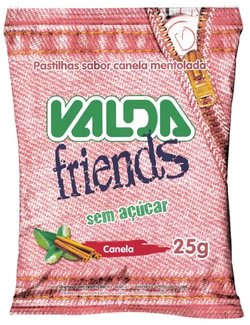 Pastilhas Valda Friends Sem Açúcar Canela 25g