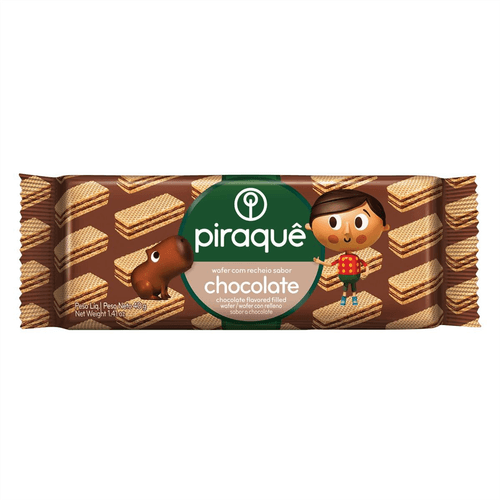 Biscoito Piraquê Mini Wafer Chocolate 40g
