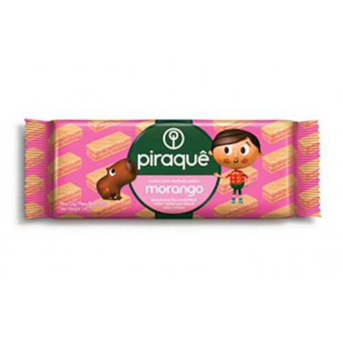 Biscoito Piraquê Mini Wafer Morango 40g