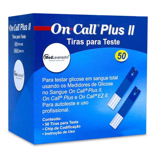 Tiras para Teste de Glicemia On Call Plus II com 50 Unidades