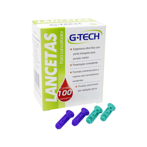Lancetas G-tech 28g com 100 Unidades