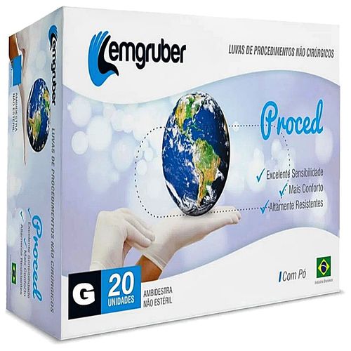 Luvas de Procedimentos Lemgruber Proced G com 20 Unidades