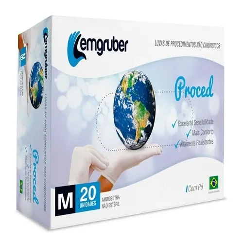 Luvas de Procedimentos Lemgruber Proced M com 20 Unidades