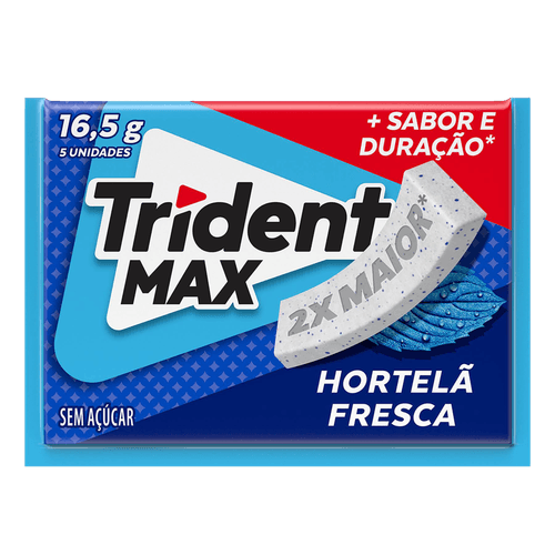 Chiclete Trident Max Hortelã Fresca com 5 Unidades 16,5