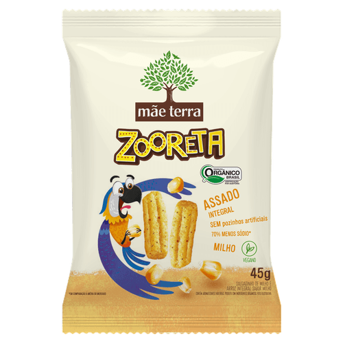 Biscoito Ôrganico Salgado Milho Mãe Terra Zooreta 45g