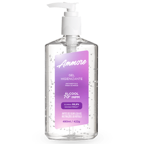 Álcool em Gel Higienizante Ammore 70° 490ml