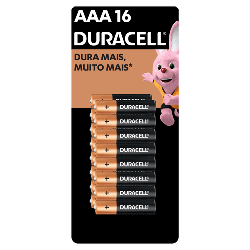 Pilha Alcalina Duracell AAA Palito com 16 Unidades