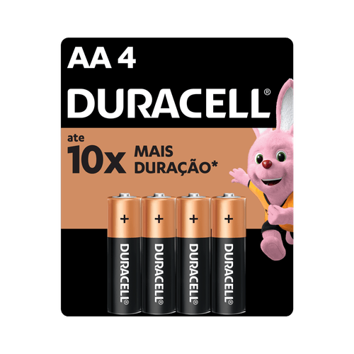 Pilha Duracell AA Pequena com 4 Unidades