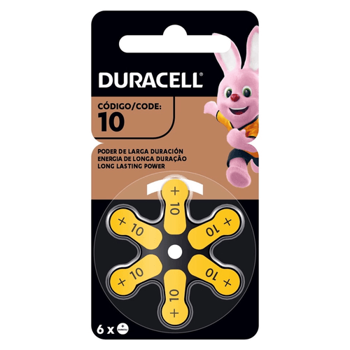 Pilha Auditiva Duracell N10 com 6 Unidades