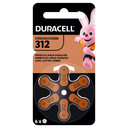 Pilha Auditiva Duracell N312 com 6 Unidades