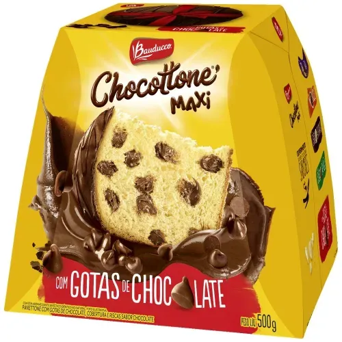 Chocottone Maxi com Gotas de Chocolate Bauducco 500g
