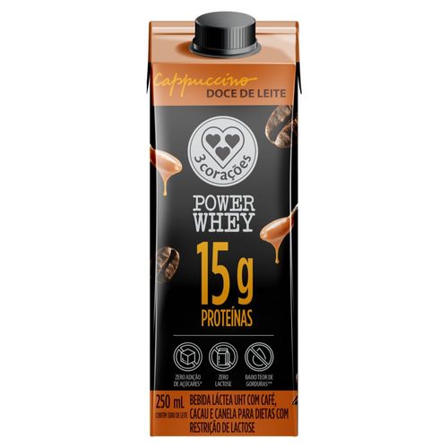 Bebida Láctea Três Corações Power Whey 250ml Sabor Doce de Leite