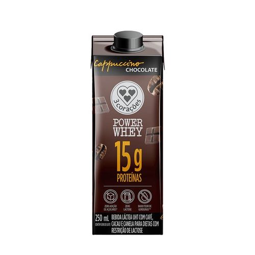 Bebida Láctea Três Corações Power Whey 250ml Sabor Chocolate