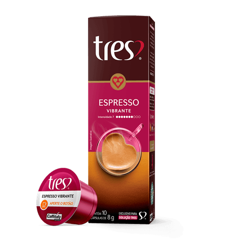 Estojo Três Corações Espresso Vibrante com 10 Cápsulas 8g
