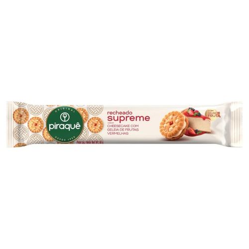 Biscoito Piraquê Rechado Supreme Cheesecake com Geleia de Frutas Vermelhas 80g