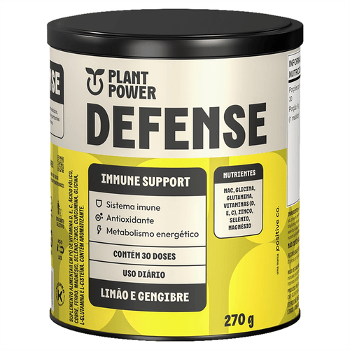 Suplemento Plant Power Defense Pó Limão e Gengibre 270g