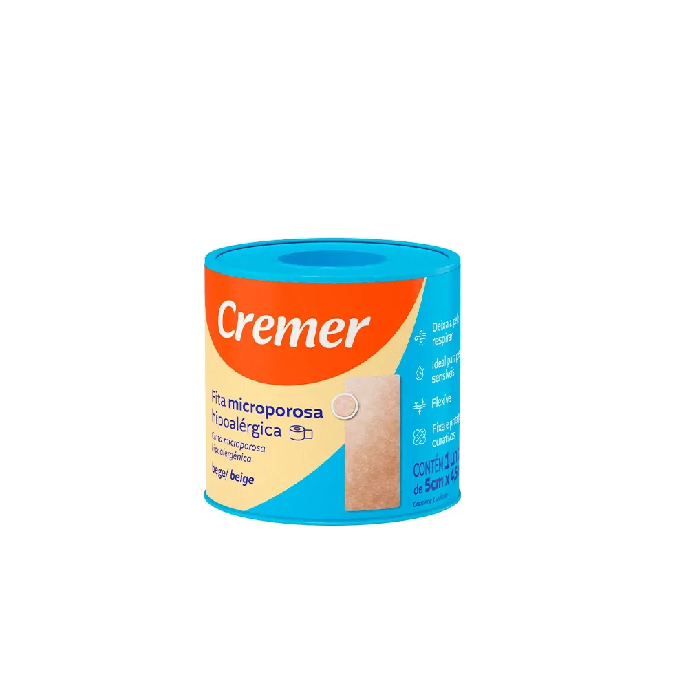 Fita Microporosa Cremer Bege 5CM x 4,5M