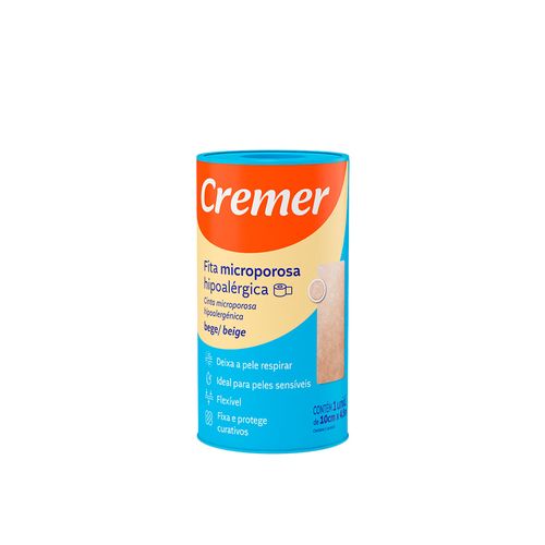 Fita Microporosa Bege Cremer Com 10CM x 4,5M