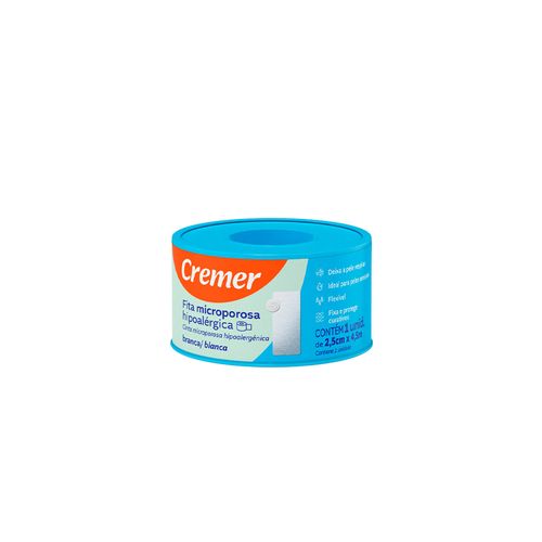 Fita Microporosa Branca Cremer Com 2,5CM X 4,5M