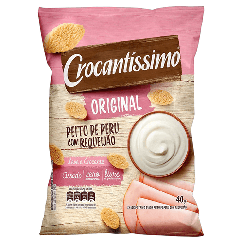 Snack de Trigo Assado Crocantissimo Original Peito de Peru com Requeijao Pacote com 40g