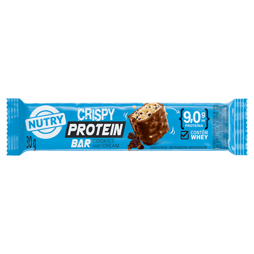 Barra de Proteína Nutry Crispy Protein Cookies and Cream 30g