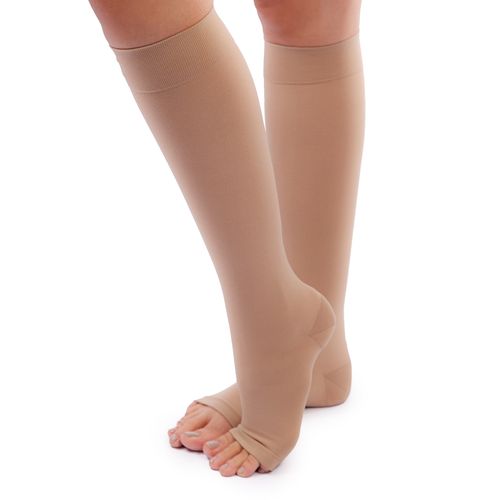 Meia 3/4 Panturrilha Tamanho M2 Sigvaris Dynaven Basic Bege com 1 Par