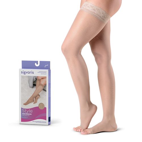 Meia 7/8 Coxa Tamanho 2 Sigvaris Style Prevenção Audace Natural com 1 Par