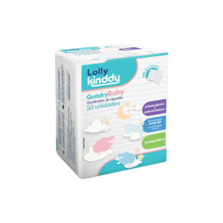 Lolly Kinddy Algodão Quadrado 50 Und