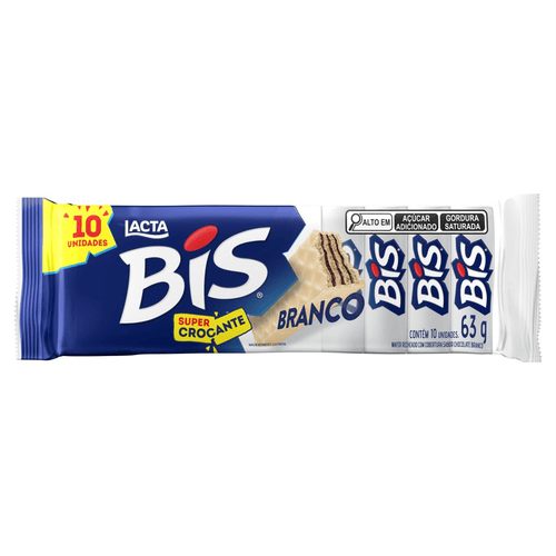 Wafer Cobertura Chocolate Branco Lacta Bis 63g