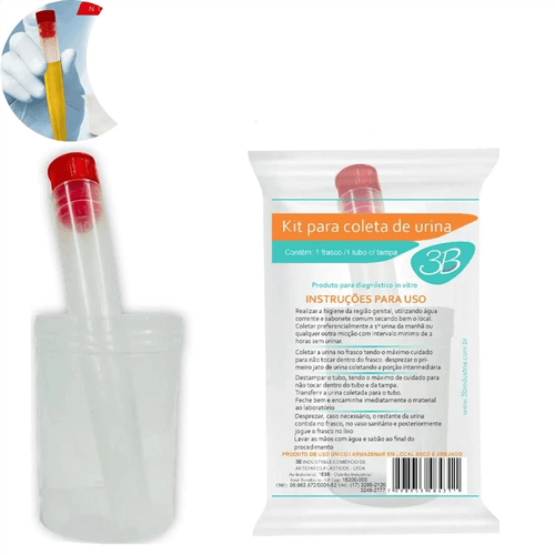 Kit para Coleta de Urina com Tubo + Copo Dosador 3B