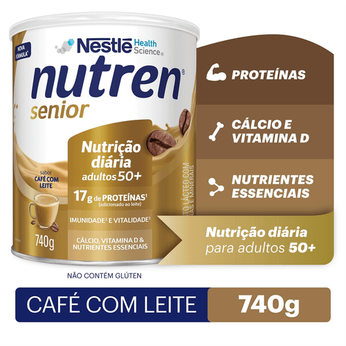Complemento Alimentar Nutren Senior Pó Café com Leite Lata 740g