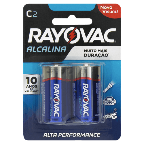 Pilhas Rayovac Alcalina Média com 2 Unidades